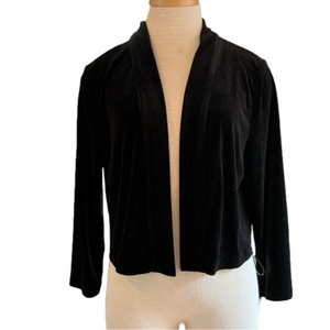 Calvin Klein sz XL black velour open front cardigan NWT